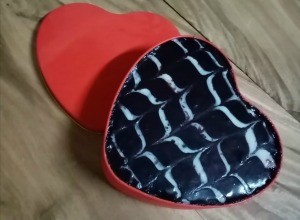 baked & frosted Heart Shaped Tin Cake