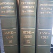 Value of Encyclopedia Britannica - spine of three volumes