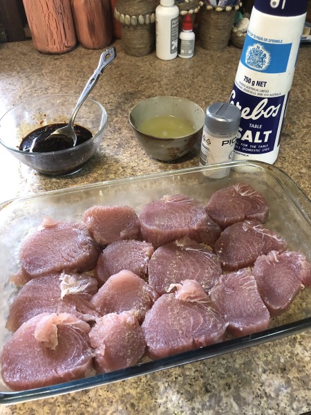Yellowfin Tuna in baking dish
