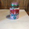Valentine Gift Jar - pink rocks added to the lid, ready to fill with candy or other small gifts