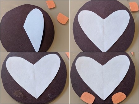 Penguin Valentine's Card or Crown - cut out a white heart and glue in place, add feet