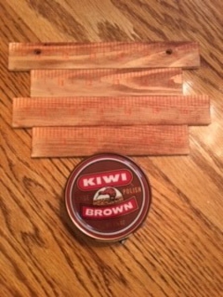 Ruler Picture Frame - stain sticks with paste shoe polish