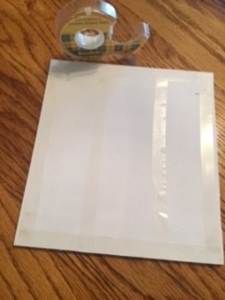 Ruler Picture Frame - double stick tape on cardboard