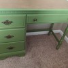 Value of Bassett Furniture Student Desk - light green desk with wood tone top and 4 drawers