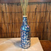 Mirrored Mosaic Flower Vase - finished bottle