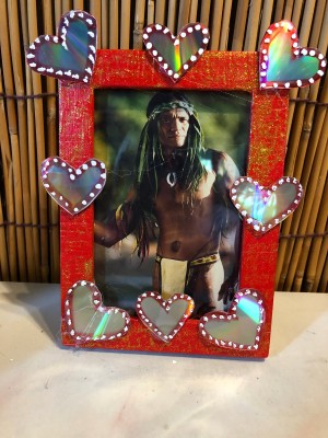 Valentine's Day Picture Frame - man's photo in the finished frame