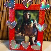 Valentine's Day Picture Frame - man's photo in the finished frame