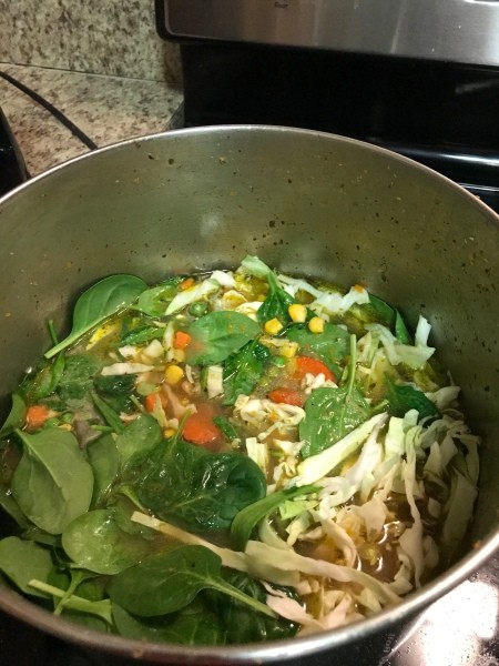 Additional vegetables to Chicken Soup