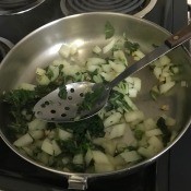 Stir Fried Bok Choy in pan
