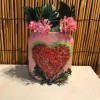 Valentine's Day Candy Jar - jar with flowers in it