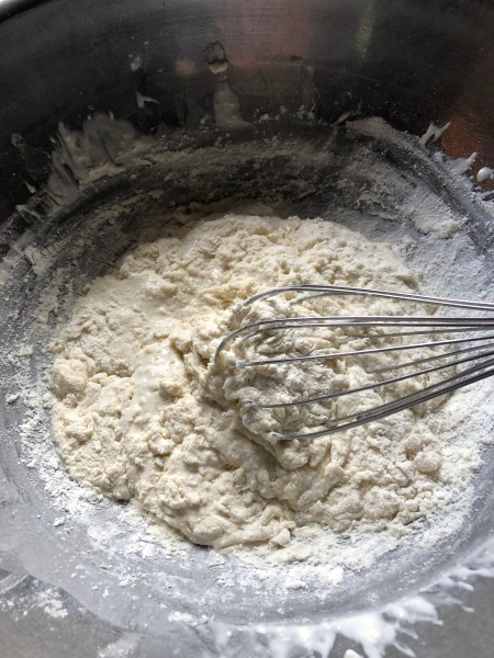 Homemade Air Dry Clay - add the 1/3 cup flour and mix well