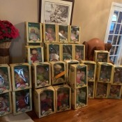 Selling Cabbage Patch Dolls - stacks of dolls in boxes