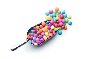 Scoop of M&Ms.