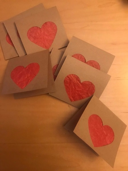 Simple Heart Garland - fold the cardstock in half making a square
