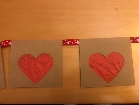 Simple Heart Garland - two of the heart squares