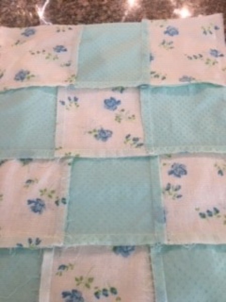 Keepsake Fabric Boxes - rows sewn together and seams pressed