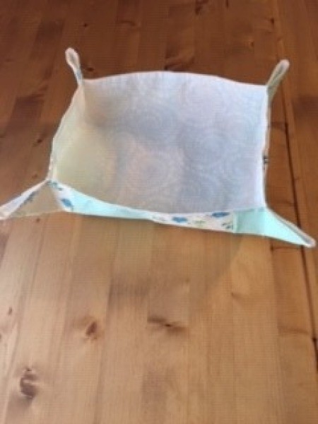 Keepsake Fabric Boxes - fold the corners and sew