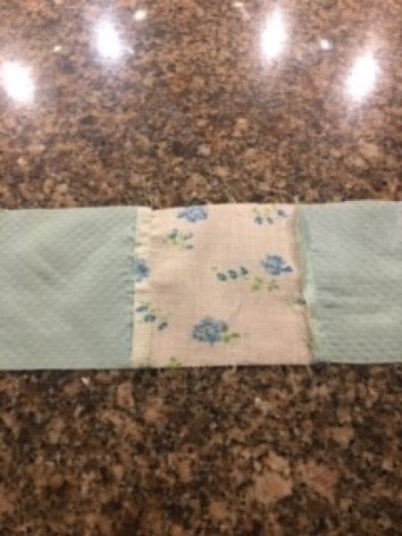 Keepsake Fabric Boxes - row of squares sewn together