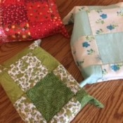 Keepsake Fabric Boxes - the bottom side showing the patchwork