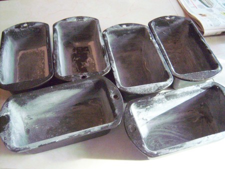greased & floured pans