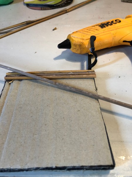 Bamboo Decorative Box - cover the front and back fo the square with bamboo, trim off excess with scissors