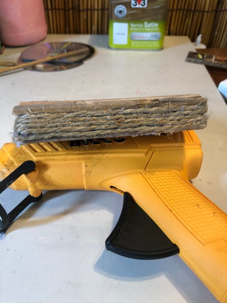 Bamboo Decorative Box - base covered with jute