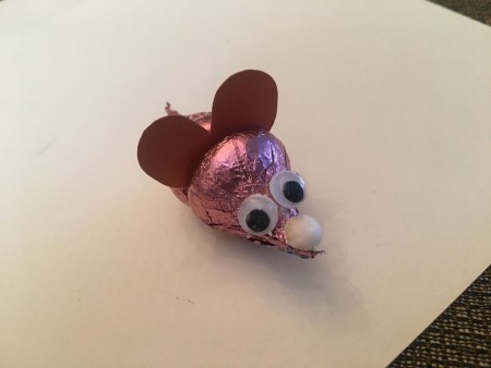 Making Hershey's Kiss Valentine Mice - add the eyes