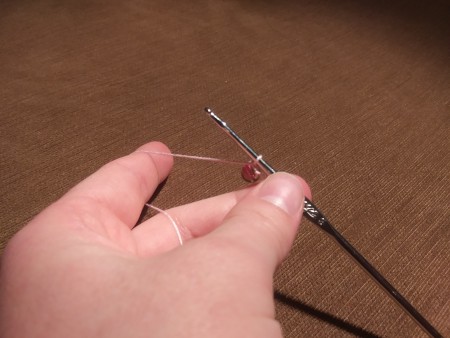 Crocheted Bead Necklace - slide a bead down and chain one