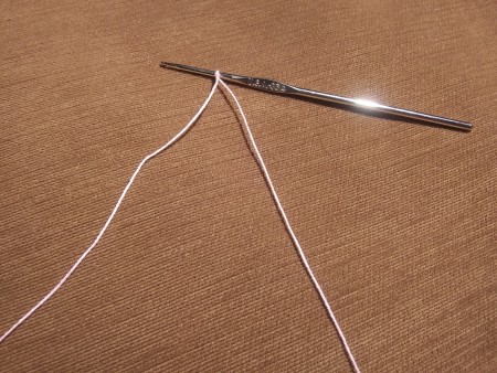 Crocheted Bead Necklace - make a slip stitch