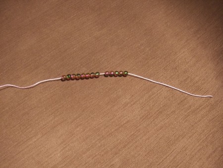 Crocheted Bead Necklace - slide beads onto yarn
