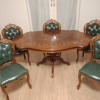 Value of Antique Dining Table and Chairs - inlay table with 5 upholstered chairs