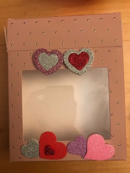 Valentine's Day Candy & Gift Box - stickers placed