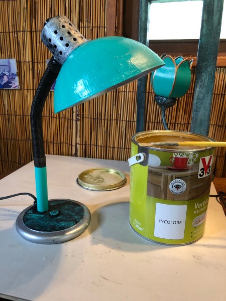 Refurbishing An Old Lamp - add a coat of varnish if using acrylic paint