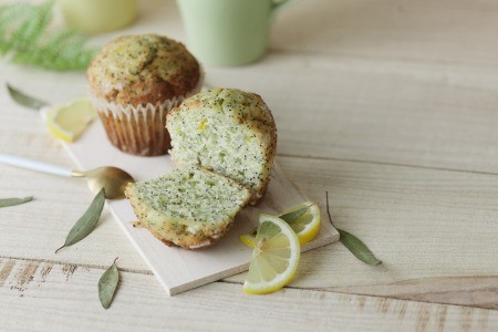 A lemon poppy seed muffin.