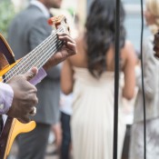 Guitarist playing at a wedding party.
