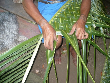 Coconut Leaf Panels - continuing progress