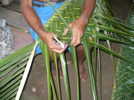 Coconut Leaf Panels - continue until the leaves are too small to weave