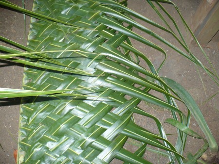 Coconut Leaf Panels - weave the two together using the lower part of your weaving