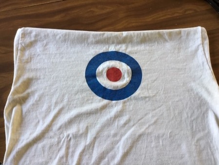 Making a Bag from a T-shirt - view right side out at this point, after sewing the neck and sleeves closed