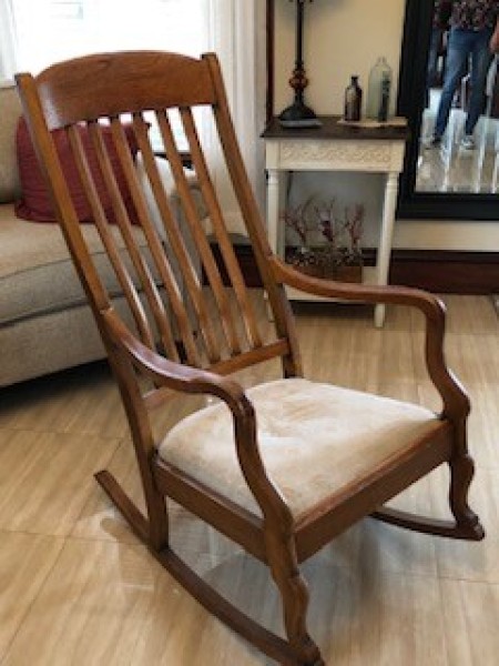 Age of a Murphy Rocking Chair - high back wooden rocker