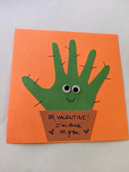 Making a Valentine's Handprint Cactus Card | ThriftyFun