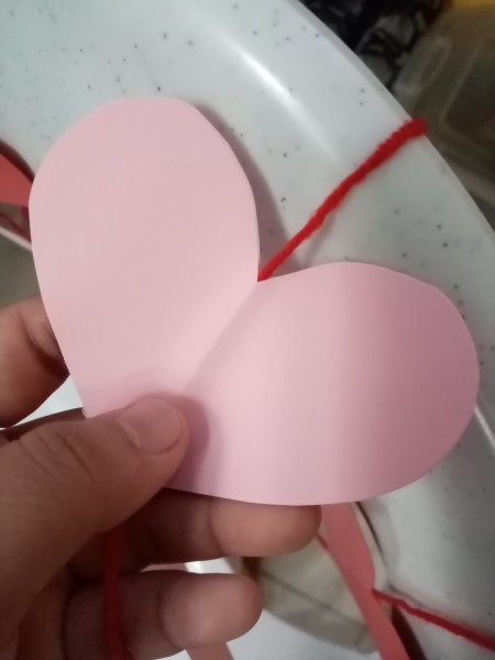 Heart Banner as Wall Decor - glue the hearts to the yarn