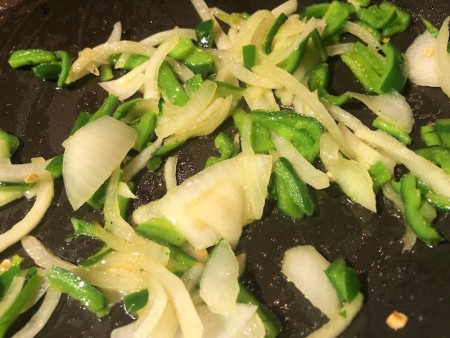 sauteing onions & peppers