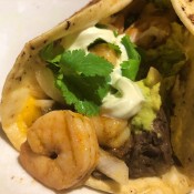 finished Shrimp Taco with Avocado Cream Sauce