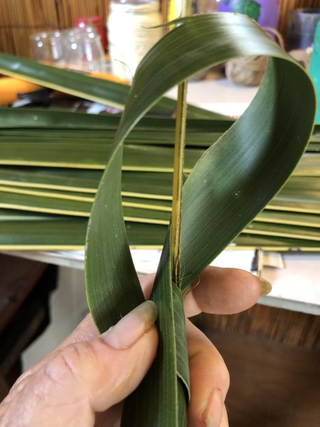Making Woven Coconut Leaf Shrimp - repeat from the left