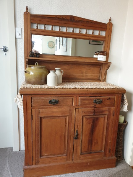 An antique sideboard.
