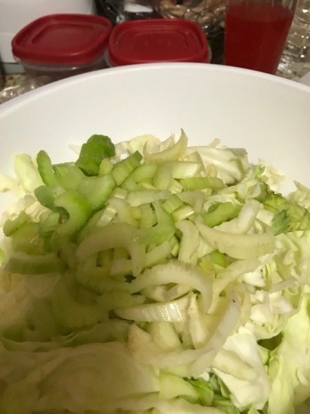 cut veggies in bowl