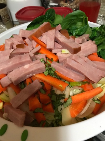 Ham and veggies for Stir Fry