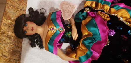 A decorative collectible doll.