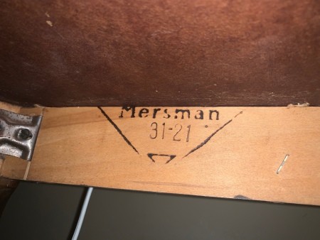 A marking underneath a Mersman table.
